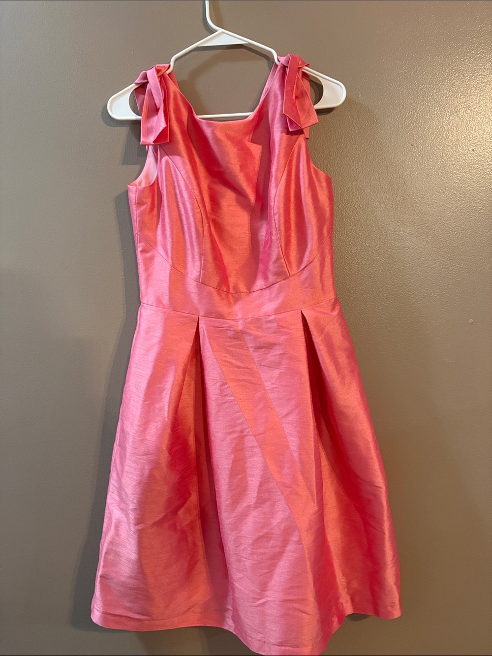 ALFRED SUNG Pink Bow-Shoulder Fit-and-Flare Party Dress